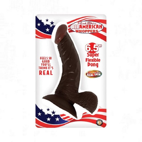 Real Skin All American Whopper 6.5 inch Dildo In Brown