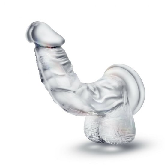B Yours Diamond Luster 8 inch Harness Compatible Dildo In Clear