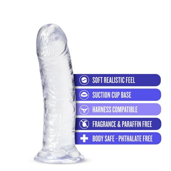 B Yours Plus Roar N Ride 8 inch Harness Compatible Dildo Clear