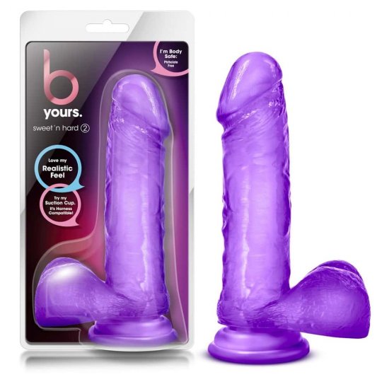 B Yours Sweet N Hard #2 Realistic 8 inch Dildo In Purple