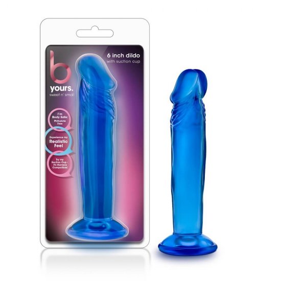B Yours Sweet N' Small 6 inch Dildo with Suction Cup In Blue