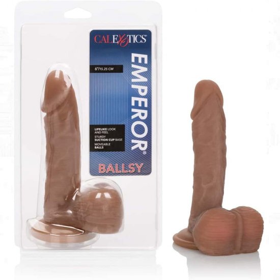 Calexotics Emperor Realistic 6 inch Ballsy Cock In Brown
