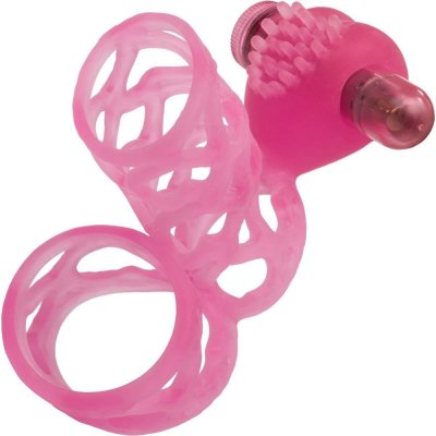 CalExotics Lovers Cage Vibrating Couples Enhancer In Pink