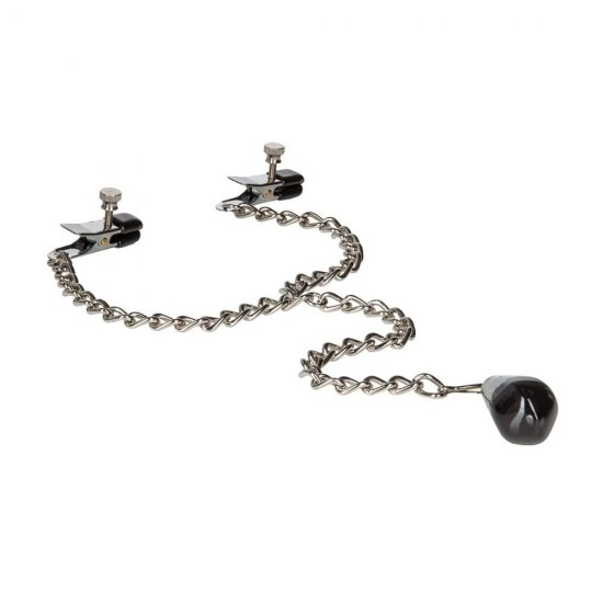 Calexotics Nipple Play Weighted Nipple Clamps In Silver/Black