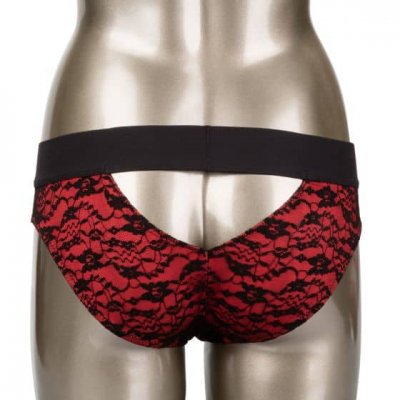 Calexotics Scandal Pegging Panty Set S/M In Red/Black