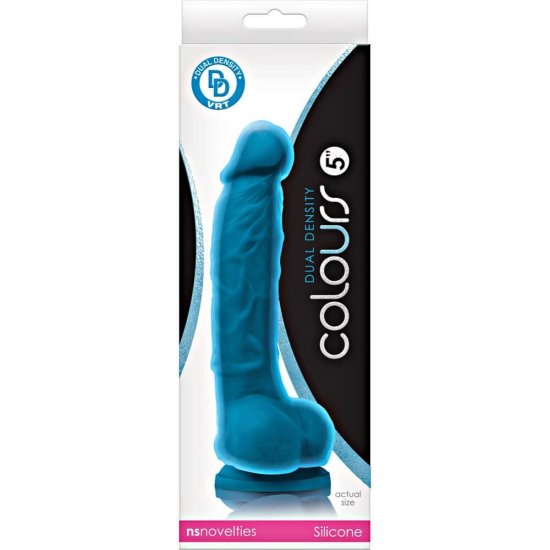 Colours 5 inch Dual Density Silicone Dildo In Blue