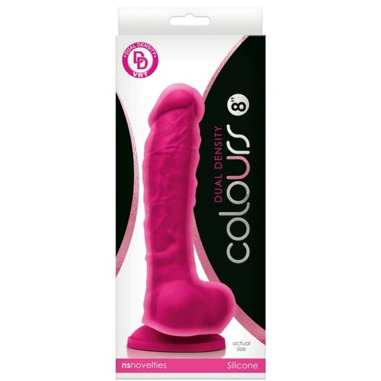 Colours 8 inch Dual Density Silicone Dildo In Pink
