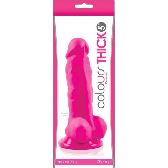 Colours Pleasures Thick 5 inch Realistic Silicone Dildo In Pink