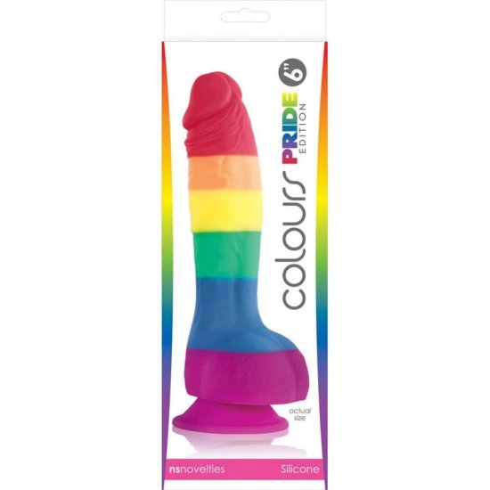 Colours Pride Edition 6 inch Silicone Dildo In Rainbow