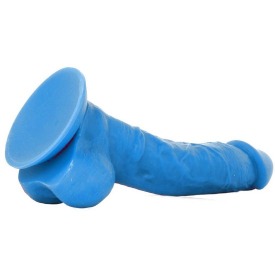ColourSoft 8 inch Silicone Soft Dildo In Blue