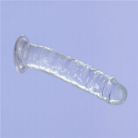 Crystal Addiction 9 inch Vertical Dong with Bonus Vibe In Clear