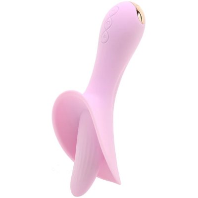 Devine Vibes Vibro Tongue Clit Hugger Silicone Vibe In Pink