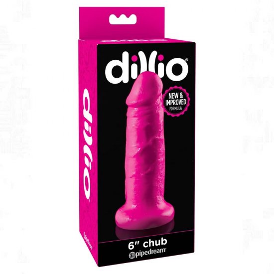 Dillio 6 inch Chub Dildo with Suction Cup In Pink
