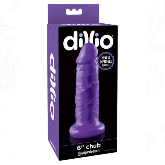 Dillio 6 inch Chub Dildo with Suction Cup In Purple