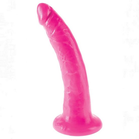 Dillio 7 inch Slim Dildo with Suction Cup In Pink