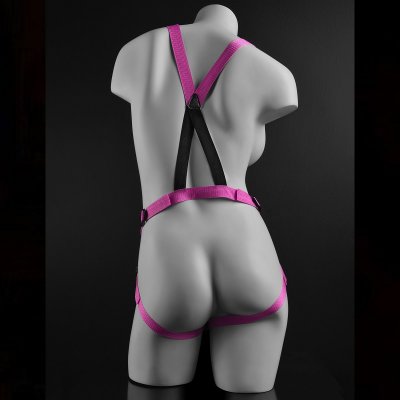 Dillio 7 inch Strap-On Suspender Harness Set In Pink