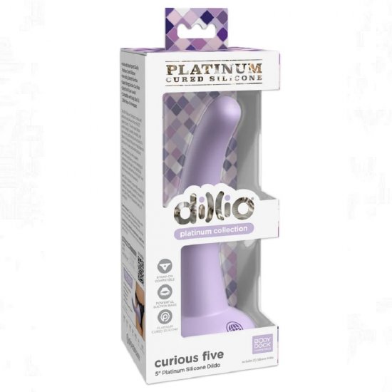 Dillio Platinum Curious Five 5" Platinum Silicone Dildo-Purple