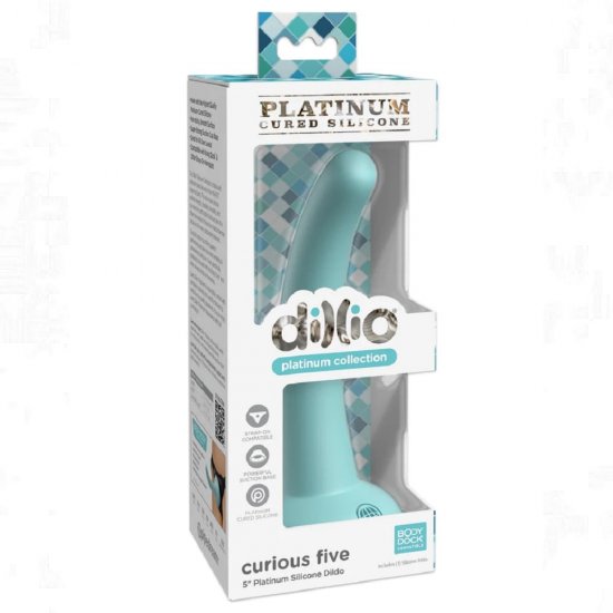 Dillio Platinum Curious Five 5" Platinum Silicone Dildo In Teal