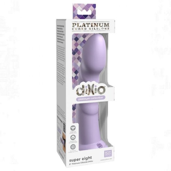 Dillio Platinum Super Eight 8" Platinum Silicone Dildo In Purple