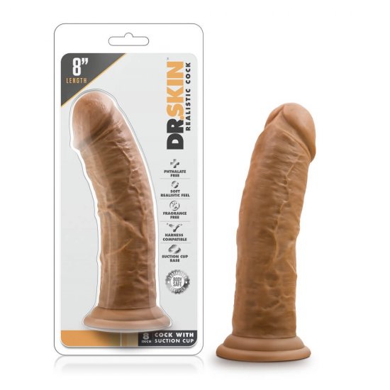 Dr. Skin 8 inch Cock with Suction Cup In Mocha