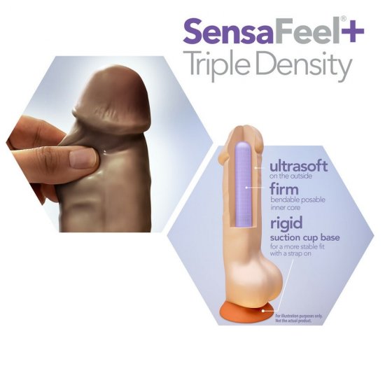 Dr. Skin Plus 8 inch Posable Dildo With Balls In Chocolate