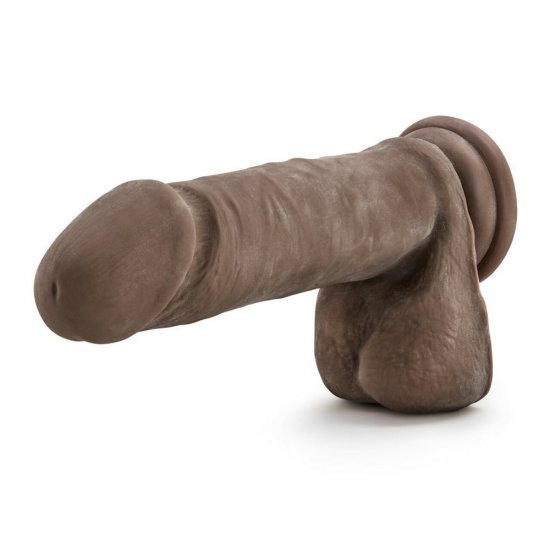 Dr. Skin Plus 9 inch Thick Posable Dildo With Balls In Chocolate