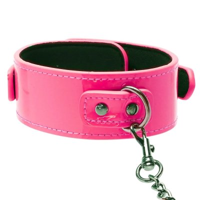 Electra Play Things Collar & Leash Set In Neon Pink