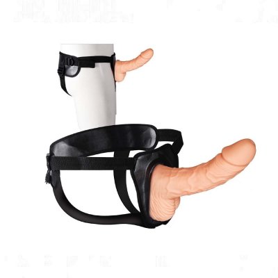 Erection Assistant 8 inch Adjustable Hollow Strap-On In Flesh