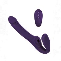 Evolved 2 Become 1 Tongue & Sucking Vibrating Strapless Strap-On