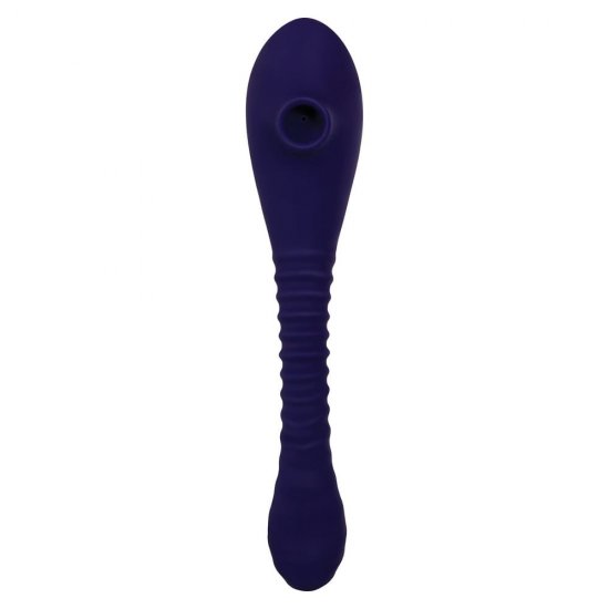 Evolved Bendable Rechargeable Silicone Sucker Vibrator In Purple