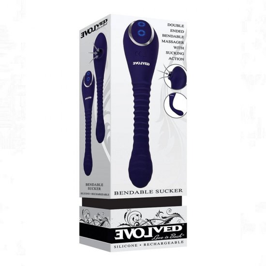 Evolved Bendable Rechargeable Silicone Sucker Vibrator In Purple