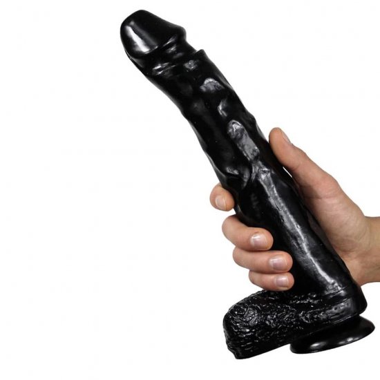 Falcon BBC 13" Big Black Cock Ice Pick with Suction Cup In Black
