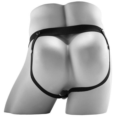 Fetish Fantasy 9" Hollow Squirting Strap-On with Balls In Brown