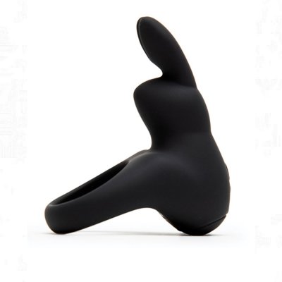 Happy Rabbit Rechargeable Vibrating Rabbit Cock Ring In Black