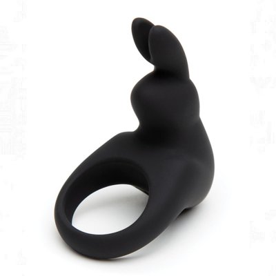 Happy Rabbit Rechargeable Vibrating Rabbit Cock Ring In Black