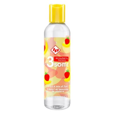 ID 3some Water Based Strawberry Banana Flavored Lubricant 4 Oz