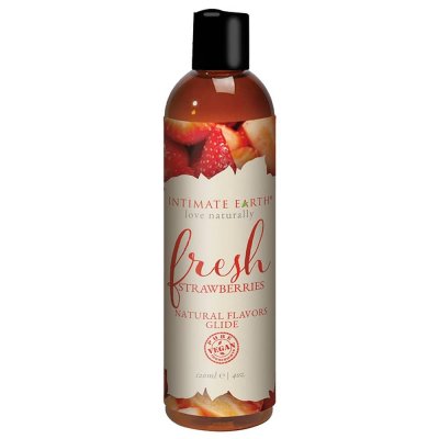 Intimate Earth Fresh Strawberries Natural Flavored Glide 4 Oz