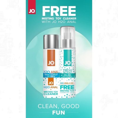 Jo H2o Anal Lube Original 4oz with Free Jo Misting Toy Cleaner