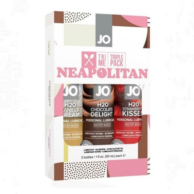 Jo Tri Me Triple Pack Neapolitan Flavored Lubricants-3 1oz Lubes