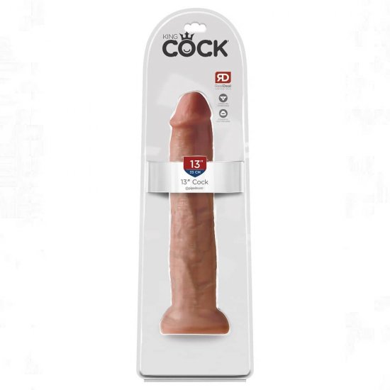 King Cock 13 inch Realistic Cock with Suction Cup In Tan