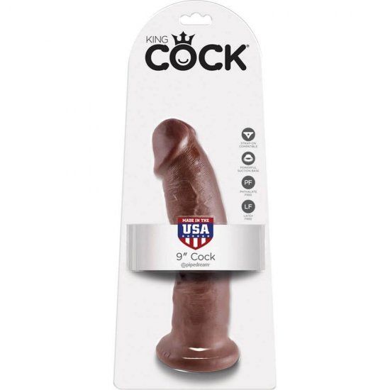 King Cock 9 inch Realistic Cock In Brown