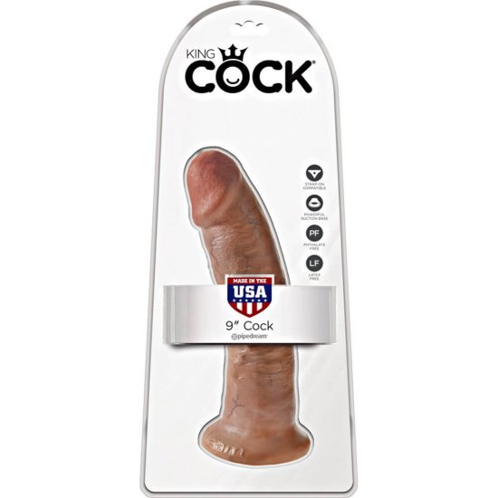King Cock 9 inch Realistic Cock In Tan