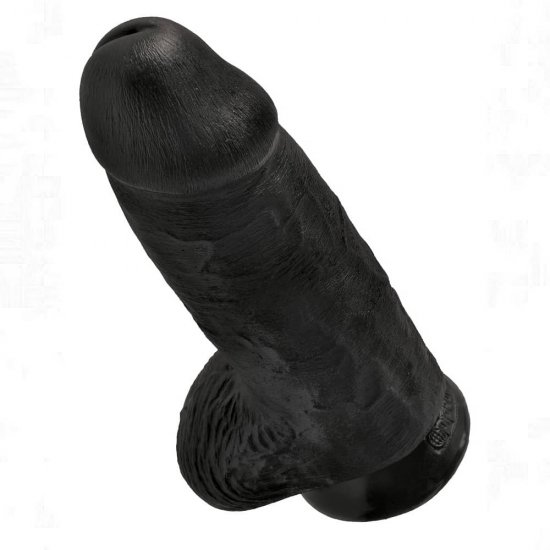 King Cock Chubby 9 inch Realistic Dildo with Balls In Black