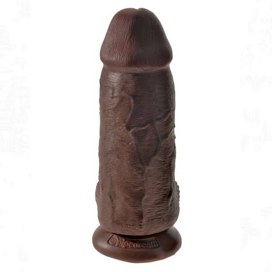 King Cock Chubby 9 inch Realistic Dildo with Balls In Brown