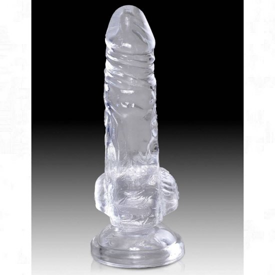King Cock Clear 4 inch Cock with Balls In Clear