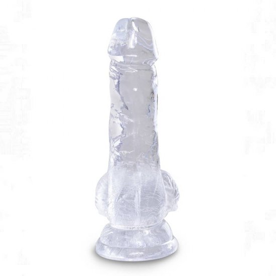 King Cock Clear 5 inch Cock with Balls In Clear