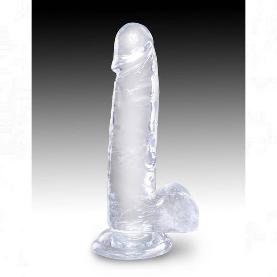 King Cock Clear 7 inch Cock with Balls In Clear