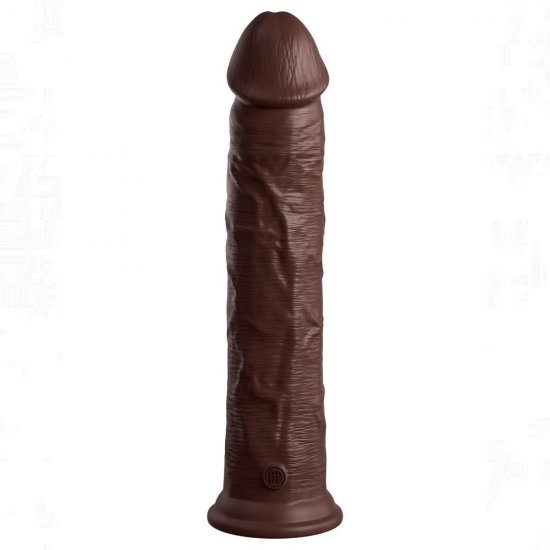 King Cock Elite 11 inch Silicone Dual Density Cock In Brown