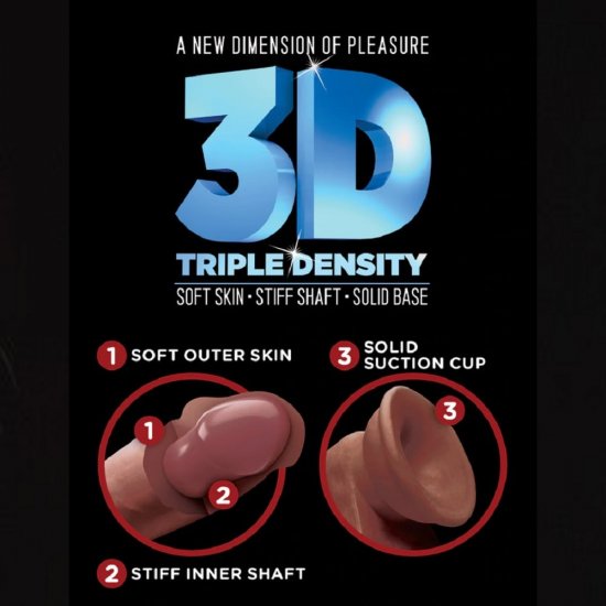 King Cock Plus 8" Triple Density Cock with Suction Cup In Brown