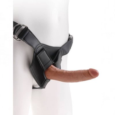 King Cock Strap-On Harness with 7 inch Cock In Tan